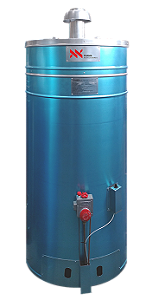 AQUECEDOR CHAMA POR ACUMULAÇÃO A GÁS VERTICAL 50  LITROS AÇO INOX 304