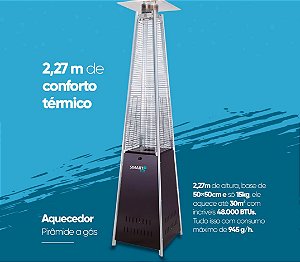 AQUECEDOR DE AMBIENTE A GÁS TIPO PIRAMIDE SMART AIR