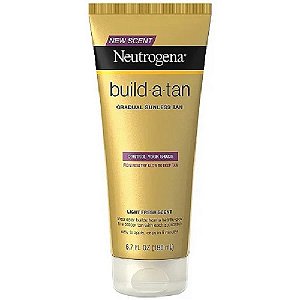 Neutrogena Build-A-Tan Loção Bronzeadora Gradual sem Sol, Loção Corporal Autobronzeadora Leve de Secagem Rápida para um Brilho Saudável ou Bronzeado Profundo, Cor Natural Pura