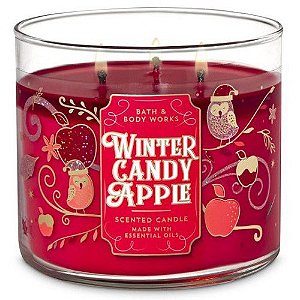Vela Bath and Body Works 3 Pavios Scented Candle Winter Candy Apple