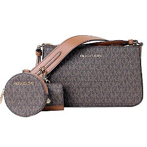 Bolsa Crossbody Michael kors Jet Set Tech Attch Marrom Logo