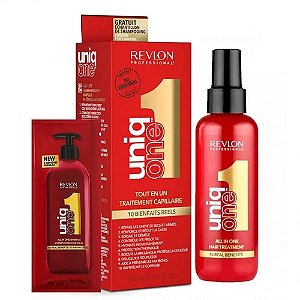 Uniq 1 Hair Treatment Spray With 10 Treatment Benefits (150ml) + FREE Shampoo (20ml)