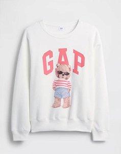 Moletom Feminino Gap Branco Ursinho M