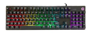 Teclado Gamer Hp-ac K500f Usb Preto Com Led Rainbow
