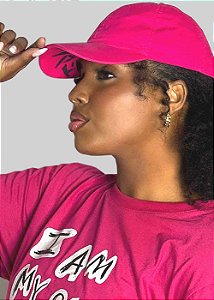 Boné Feminino dad hat Aba Curva Feminino Rosa Pink