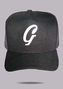 Boné Snapback aba curva preto G Prata