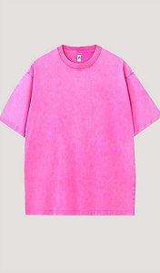Camiseta Oversized Básica Rosa Neon