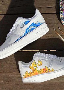 Nike Air Force custom fogo Água