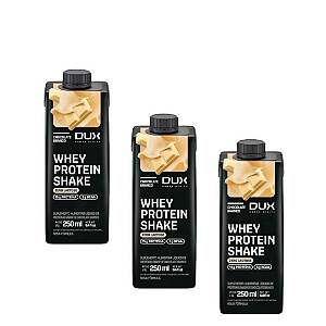 WHEY PROTEIN SHAKE 3X250ML - DUX - 1 DOCE DE LEITE - 1 CHOCOLATE - 1 CHOCOLATE BRANCO