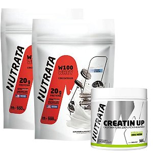 WHEY CONCENTRADO 2X900G + CREATINA 300G MONOHIDRATADA - NUTRATA