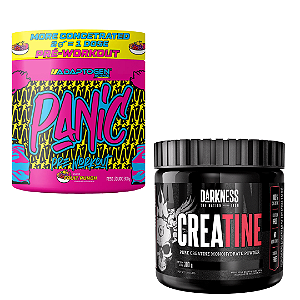 pré treino PANIC 300G sabor ponche de frutas - ADAPTOGEN + CREATINA 300G 100% PURA - DARKENSS