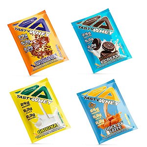 TASTY WHEY 3W 4X34g ADAPTOGEN - 1 DOCE DE LEITE - 1 COOKIES - 1 ORIGINAL - 1 CHOCOMALTINE