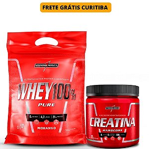 WHEY 100% 900G REFIL + CREATINA  300G - INTEGRALMÉDICA