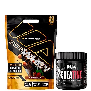GOLD WHEY 100% 900G ADAPTOGEN + CREATINA 300G 100% PURA DARKENSS