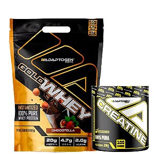GOLD WHEY 100% 900G - CREATINA 300G - ADAPTOGEN