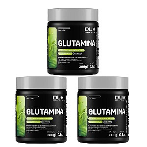 3 UNIDADES - GLUTAMINA - POTE 300G - DUX NUTRITION