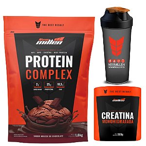 PROTEIN COMPLEX (1800G) - NEW MILLEN - CREATINA 300G MONPHIDRATADA - COQUETELEIRA  - NEW MILLEN