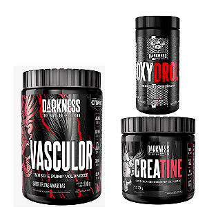 VASCULOR 300g PRÉ TREINO SEM CAFEINA + CREATINA 300G PURA + CAFEINA 200MG 120 CAPS (VALIDADE 09/26) - DARKENSS
