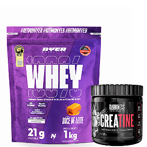 WHEY PROTEIN 1KG - NYER NUTRITION + CREATINA 300G - DARKENSS