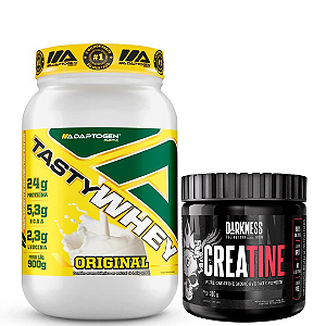 TASTY WHEY 3W 900G ADAPTOGEN + CREATINA 300G 100% PURA DARKENSS