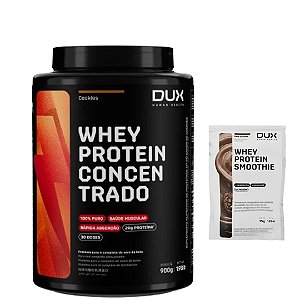 WHEY PROTEIN CONCENTRADO 900g + WHEY PROTEIN SMOOTHIE 35G DARK COOKIES - DUX HUMAN HEALTH