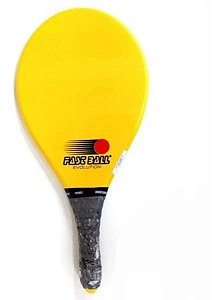 Raquete Frescobol FastBall  Amarela Com Bolinha