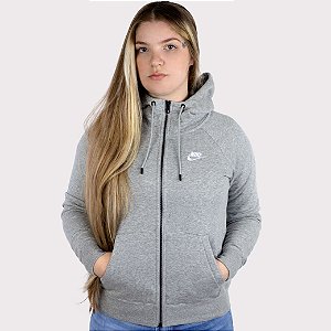 Blusão Nike Feminina Essential Hoodie - Cinza