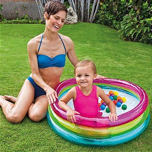 Piscina Inflável de Bolinhas Multi-Color 63L - Intex 48674 (Caixa Avariada)