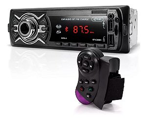 RÁDIO / SOM AUTOMOTIVO KNUP MODELO KP-C30BH MP3 - BT - USB - SD - AUX - FUNÇÃO RELÓGIO - AM/FM - C/ CONTROLE P/ VOLANTE
