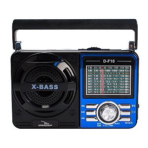 CAIXA DE SOM GRASEP MODELO D-F10 RETRÔ - RÁDIO FM / AM / SW INTEGRADO - ENTRADA USB - PENDRIVE - SD - 8W RMS