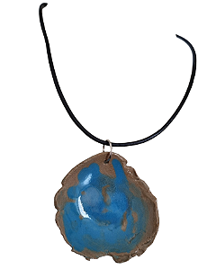 Cerâmica -  Colar  Côncavo azul céu