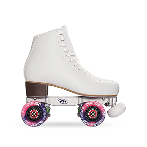 Patins Xtreme Branco c/ Roda Rosa e Roxo