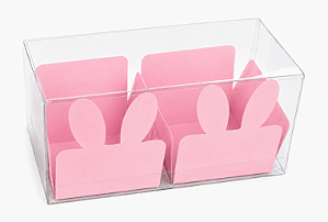 Caixa Clean 2 Doces com Forminha de Orelinha Páscoa Cores - 10 unidades