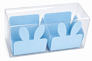 Caixa Clean 2 Doces com Forminha de Orelinha Páscoa Cores - 10 unidades