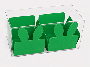 Caixa Clean 2 Doces com Forminha de Orelinha Páscoa Cores - 10 unidades