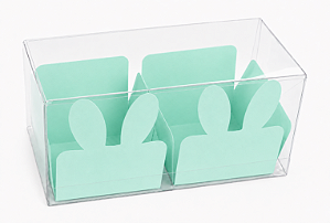 Caixa Clean 2 Doces com Forminha de Orelinha Páscoa Cores - 10 unidades