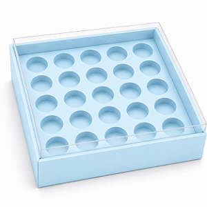 Caixa com Berço para 25 Brigadeiros 20x20x4,5 - Pct com 10 Unidades
