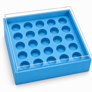 Caixa com Berço para 25 Brigadeiros 20x20x4,5 - Pct com 10 Unidades