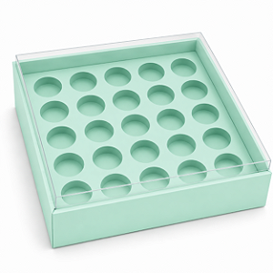 Caixa com Berço para 25 Brigadeiros 20x20x4,5 - Pct com 10 Unidades