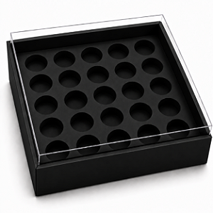 Caixa com Berço para 25 Brigadeiros 20x20x4,5 - Pct com 10 Unidades