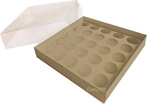 Caixa com Berço para 25 Brigadeiros 20x20x4,5 - Pct com 10 Unidades