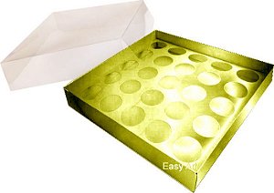 Caixa com Berço para 25 Brigadeiros 20x20x4,5 - Pct com 10 Unidades