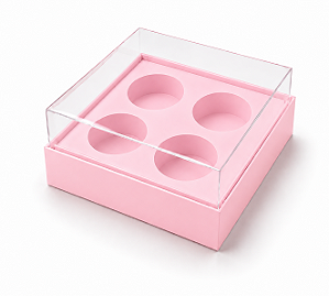 Caixa com Berço para 4 Brigadeiros 8,5x8,5x4,5 - Pct com 10 Unidades