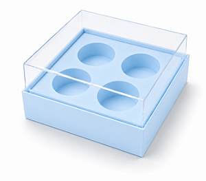 Caixa com Berço para 4 Brigadeiros 8,5x8,5x4,5 - Pct com 10 Unidades