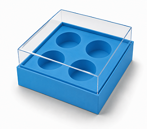 Caixa com Berço para 4 Brigadeiros 8,5x8,5x4,5 - Pct com 10 Unidades
