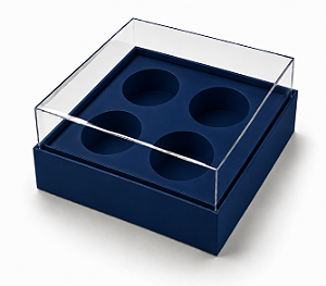 Caixa com Berço para 4 Brigadeiros 8,5x8,5x4,5 - Pct com 10 Unidades