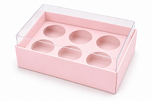 Caixa com Berço para 6 Brigadeiros 12x8x4,5 - Pct com 10 Unidades