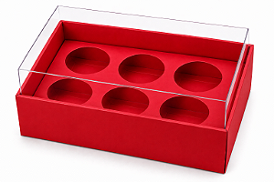 Caixa com Berço para 6 Brigadeiros 12x8x4,5 - Pct com 10 Unidades