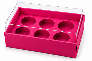 Caixa com Berço para 6 Brigadeiros 12x8x4,5 - Pct com 10 Unidades