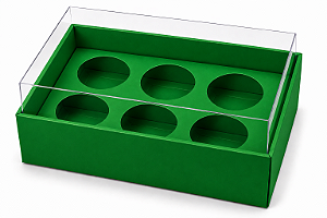 Caixa com Berço para 6 Brigadeiros 12x8x4,5 - Pct com 10 Unidades